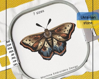 Butterfly Machine Embroidery Design - Photorealistic butterfly Embroidery Files - 7 sizes - Instant Download