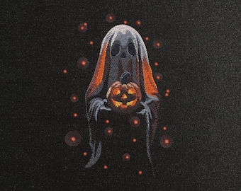 Halloween Ghost Machine Embroidery Pattern, Scary Pumpkin Embroidery Design, Spooky Embroidery For Halloween Party, Evil Ghost Embroidery