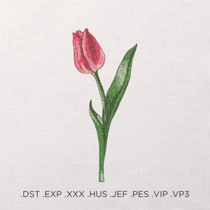Tulip Machine Embroidery Design - Tulip Embroidery Files - 7 sizes - Instant Download