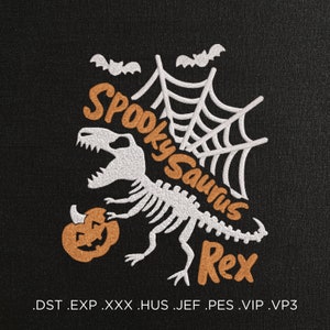 SPOOKY SAURUS Halloween Mashine Embroidery Design - Halloween Embroidery Files - 7 sizes - Instant download