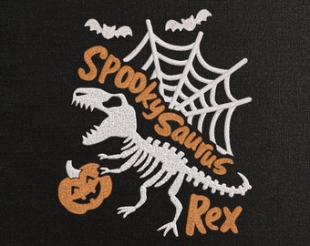 SPOOKY SAURUS Halloween Mashine Embroidery Design - Halloween Embroidery Files - 7 sizes - Instant download