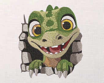 Cute Little T-Rex Machine Embroidery Design - Dino Embroidery Files - 5 Sizes - Instant Download