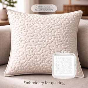 Stickmuster „Mäander-Quilting“, Stippling-Maschinenquiltmuster, durchgehender Quiltblock, 1 Farbe, 7 Größen, Endlos-Quiltdatei