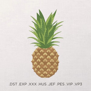 Pineapple Machine Embroidery Design, Fruit Embroidery Pattern, Pineapple Embroidery For T-Shirt, Summer Vibes Embroidery Design, PES Files