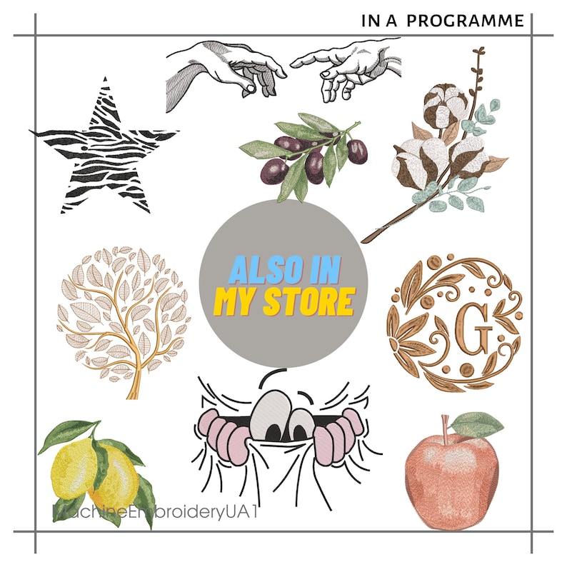 Peony Machine Embroidery Design - Artistic Embroidery - 8 sizes - Instant Download - 2 in 1 image 10