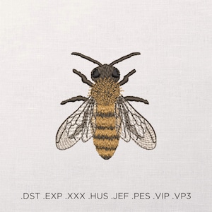Bee machine embroidery design - bee embroidery files - 7 sizes - Instant download