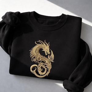 Chinese Dragon Embroidery Design, Gold Dragon Machine Embroidery File, Japanese Style Dragon, Fantasy Dragon Embroidery, Tattoo Dragon image 7
