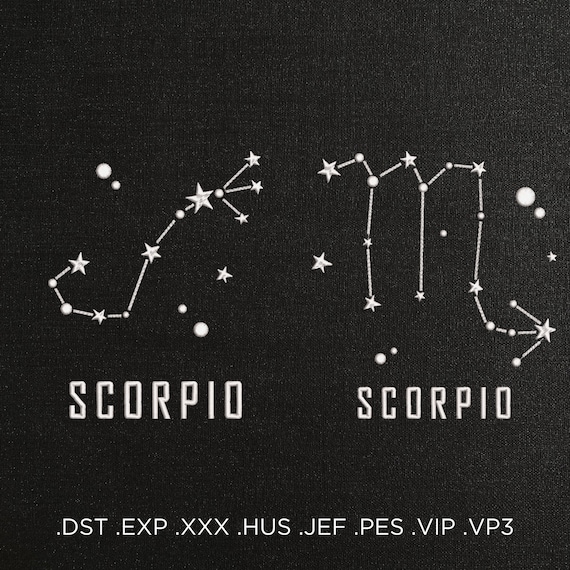 Constellation Scorpio Machine embroidery Design, Astrology Embroidery, Baby Shower Zodiac Embroidery Gift, Star Sign Wall Decor, PES DST JEF