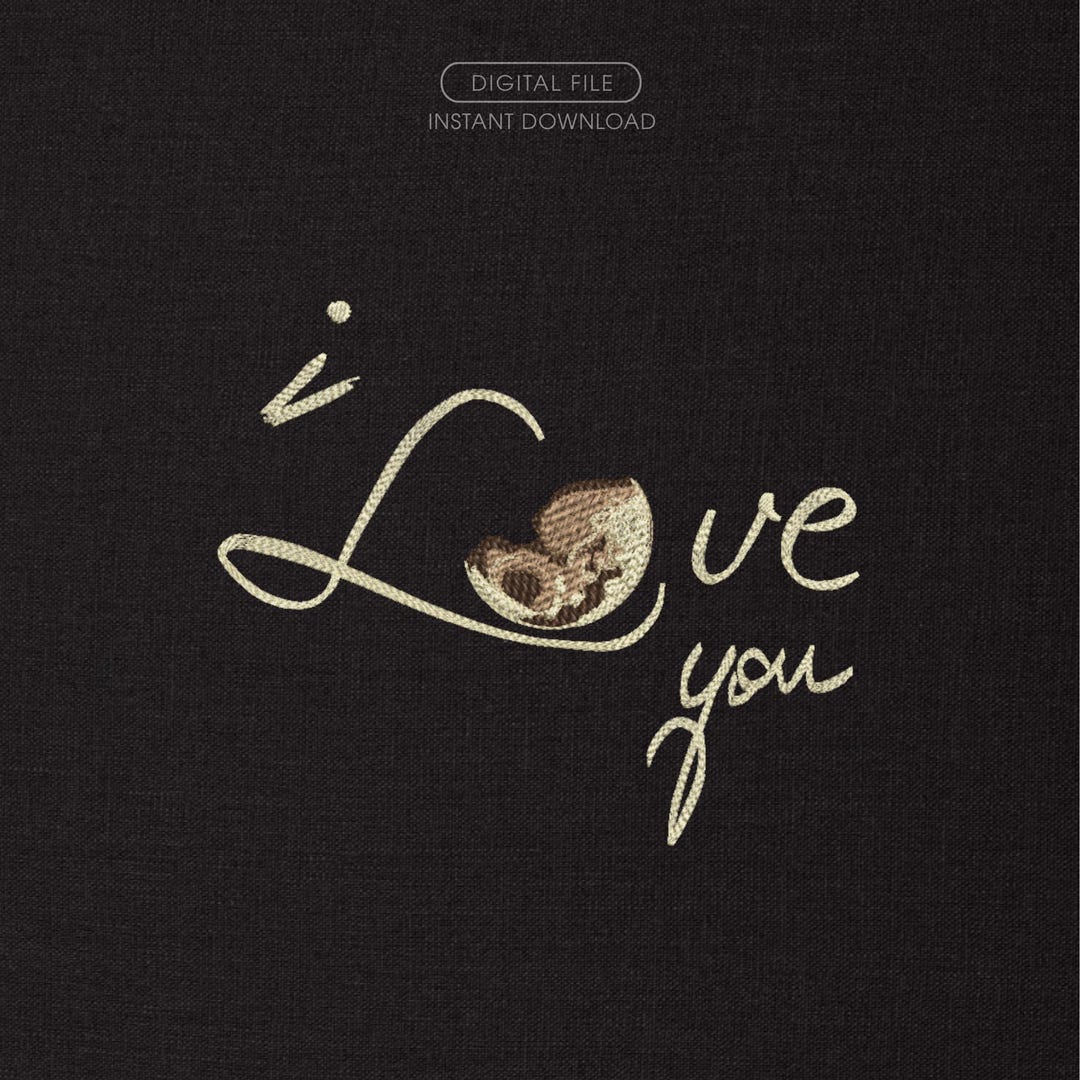 Love You Script Machine Embroidery Design, Minimal Text Embroidery File ...