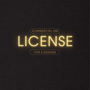 Licencia comercial de bordado para 5 diseños, venta de productos terminados, licencia de bordado a máquina, descarga digital