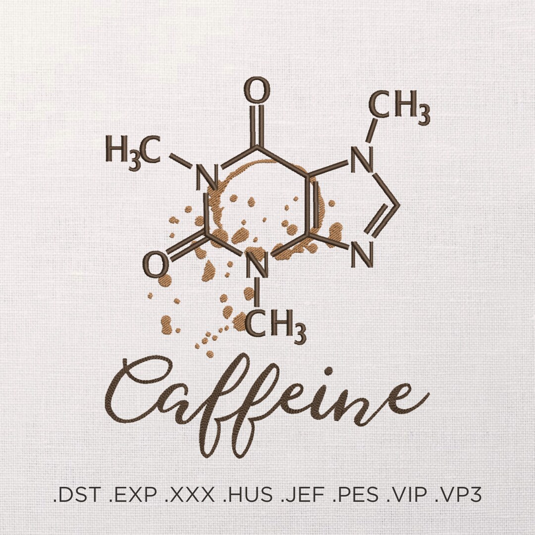 Buy Caffeine Molecule Embroidery DESIGN FILE - Machine Embroidery ...