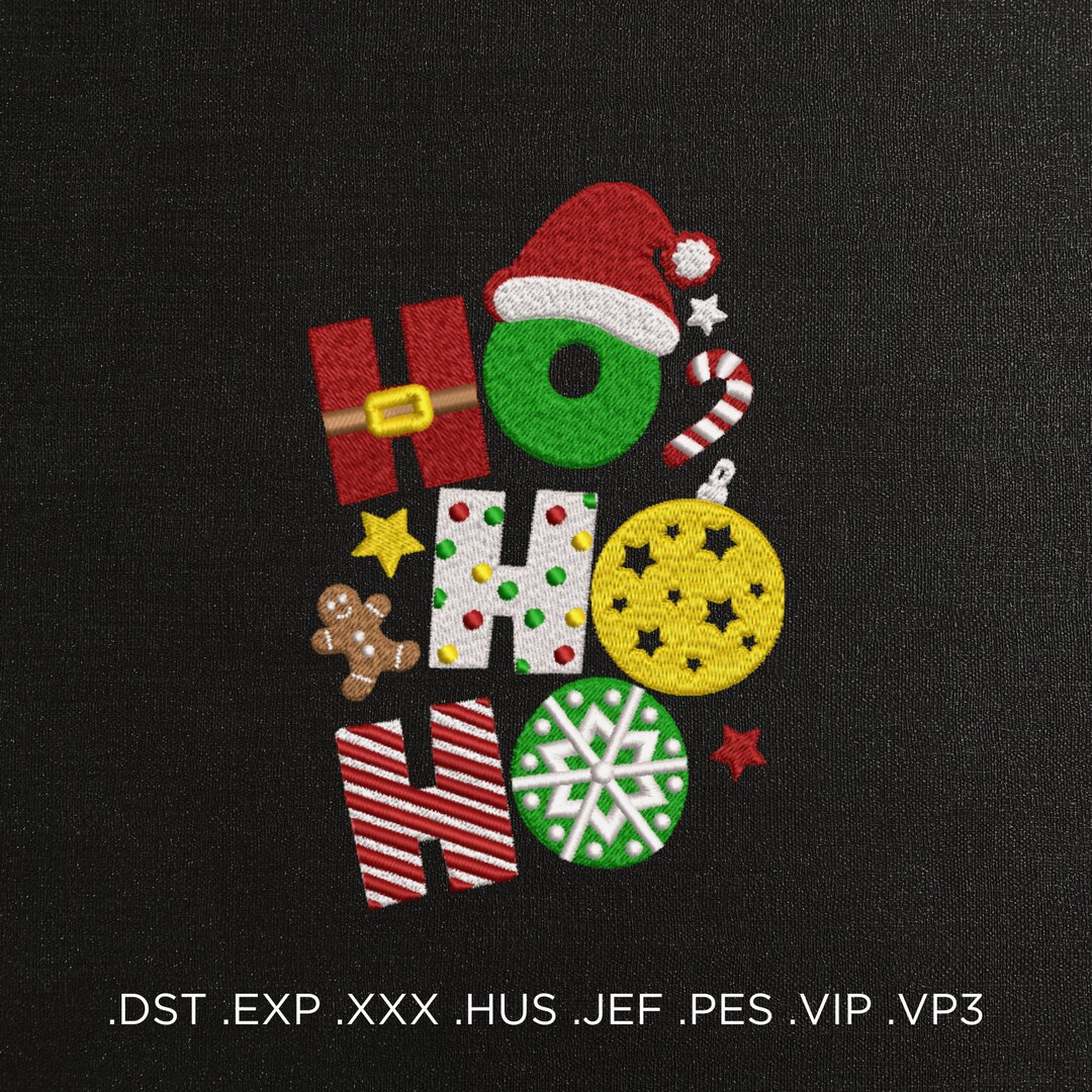 Ho Ho Ho Santa Christmas Machine Embroidery Design - Christmas Ho Ho Ho ...