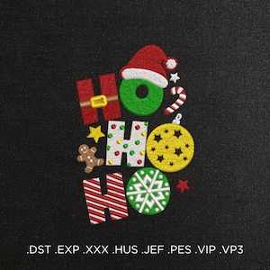 Ho Ho Ho Santa Christmas Machine Embroidery Design - Christmas Ho Ho Ho Santa Embroidery Files - 9 Sizes - Instant Download