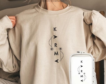 Karma Embroidery Design, Motivational Quote Machine Embroidery File for clothing and apparel