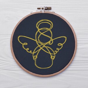 Christmas Angel Outline Embroidery Design, Angel Machine Embroidery Pattern, Holiday Angel Embroidery PES, Embroidery for Napkins or Clothes image 10