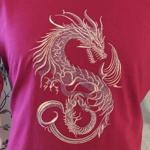 Golden Dragon Machine Embroidery Design - Golden Dragon Embroidery Files - 6 Sizes - Instant Download image 3