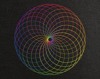 Rainbow Circle Machine Embroidery Design - Rainbow Circle Embroidery Files - 9 Sizes - Instant Download