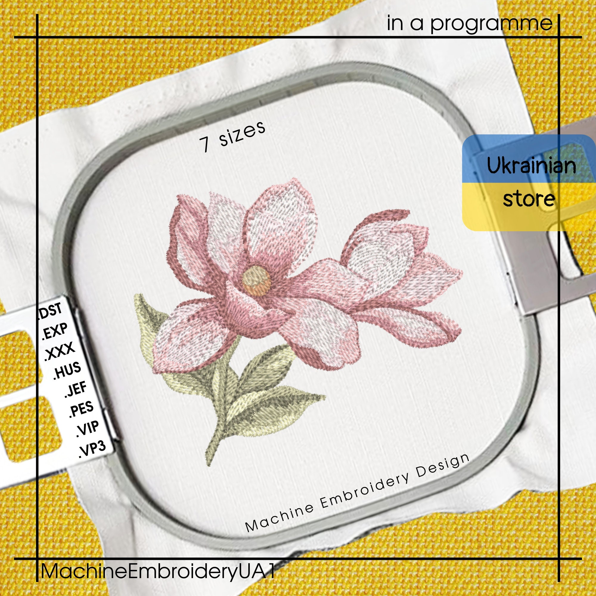 Embroidery of a Light Pink Magnolia on Classic Blue Boiled Wool and Needle,  Foot and Needle Bar of a Embroidery Machine Stock Image - Image of blanked,  luxury: 169112903