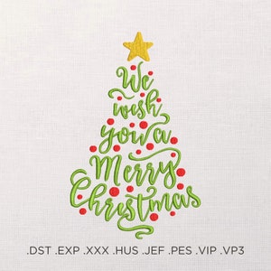 Motif de broderie machine Sapin de Noël – Fichiers de broderie Sapin de Noël – 9 tailles – Téléchargement instantané