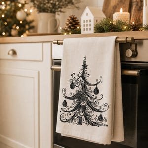 Elegant Christmas Tree Machine Embroidery Design, Filigree Xmas Digitized Stitch File for Small Business, Holiday Pattern PES DST image 14