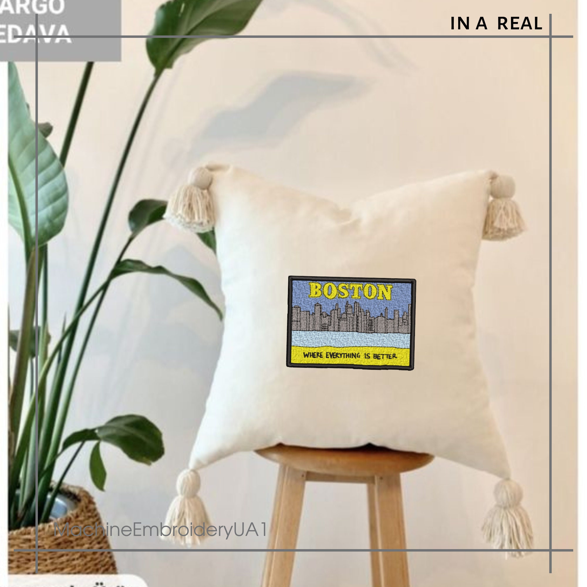 Boston Machine Embroidery Design Best in Boston Embroidery Etsy