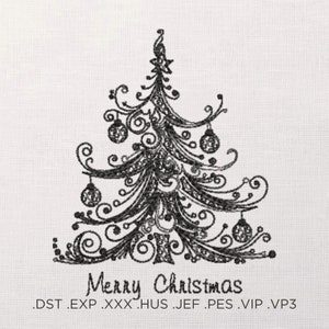 Diseño de bordado a máquina de árbol de Navidad, diseño de bordado de árbol de Navidad acogedor, bordado de servilletas navideñas, bordado navideño familiar