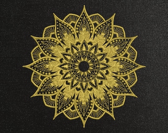 Happy Mandala Machine Embroidery Design - Mandala Lace Ornament Embroidery Files - 9 Sizes - Instant Download