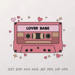 LOVER BABE machine embroidery design - Valentine's Day embroidery files - 7 sizes - Instant download
