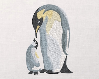 かわいいペンギンの機械刺繍デザイン - ペンギンの刺繍ファイル - 6サイズ - すぐにダウンロード