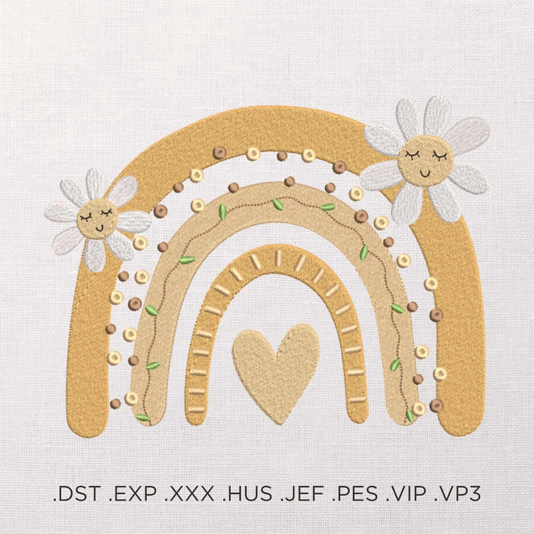 Rainbow Machine Embroidery Design - Rainbow Embroidery Files for Baby ...