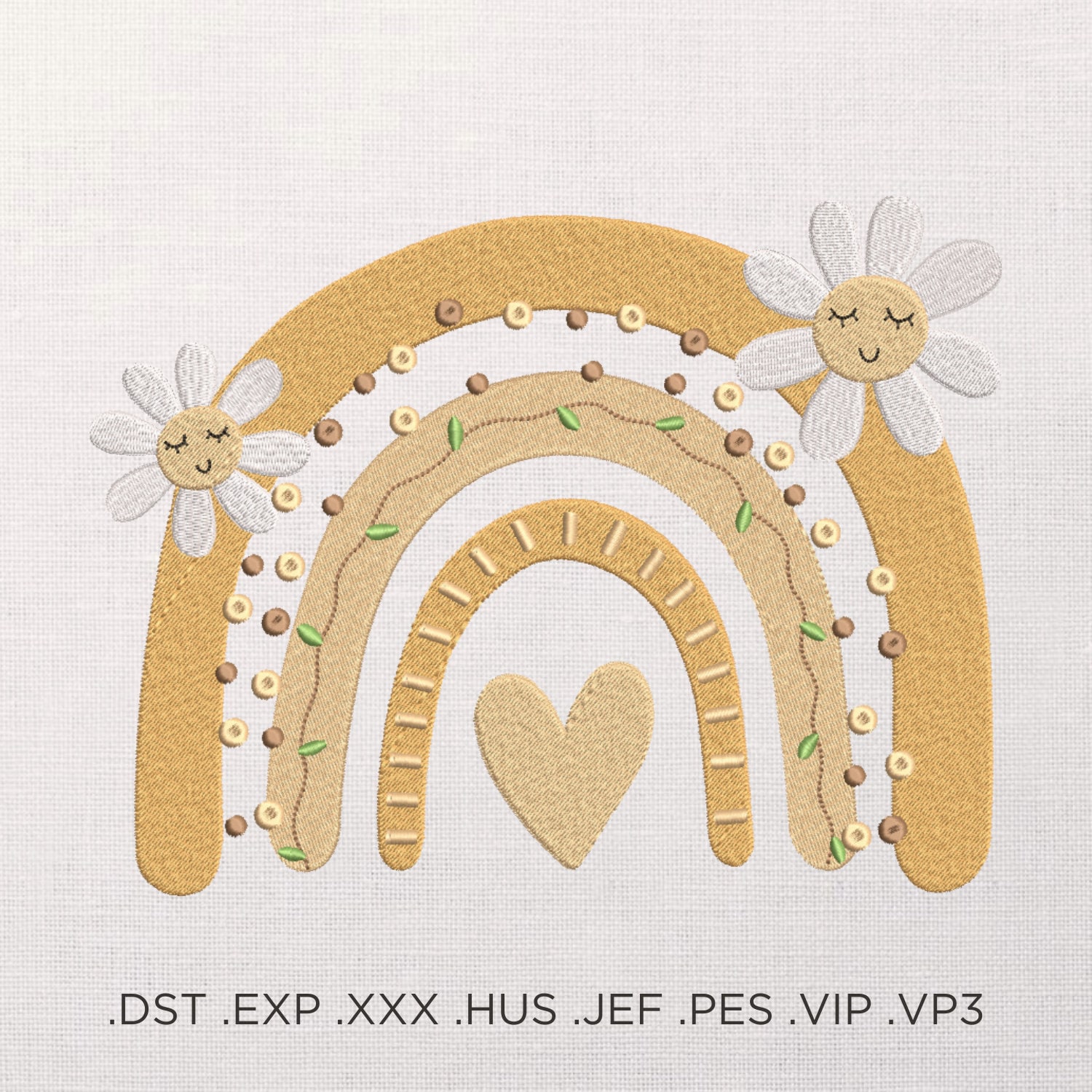 Rainbow machine embroidery design - Rainbow embroidery files for baby bed - 7 sizes - instant download