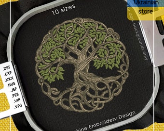 Baum des Lebens Maschinenstickdesign - Baum des Lebens Stickdateien - 10 Größen - Sofortiger Download