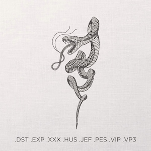 May include: A black and white illustration of a snake with its tongue out, curled up in a spiral shape.