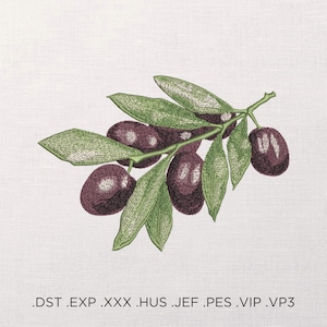 Black Olives Machine Embroidery Design, Food Theme Embroidery Pattern, Embroidery Pattern For Napkins, Embroidery For Apron, PES Embroidery