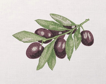 Black Olives Machine Embroidery Design, Food Theme Embroidery Pattern, Embroidery Pattern For Napkins, Embroidery For Apron, PES Embroidery