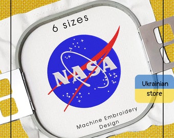 NASA Machine Embroidery Design - NASA Embroidery Files - 5 Sizes - Instant Download