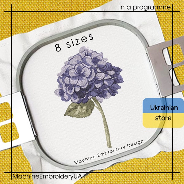 Hydrangea Machine Embroidery Design - künstlerische Stickerei - florale Stickerei - 8 Größen - Instant Download - 2 in 1