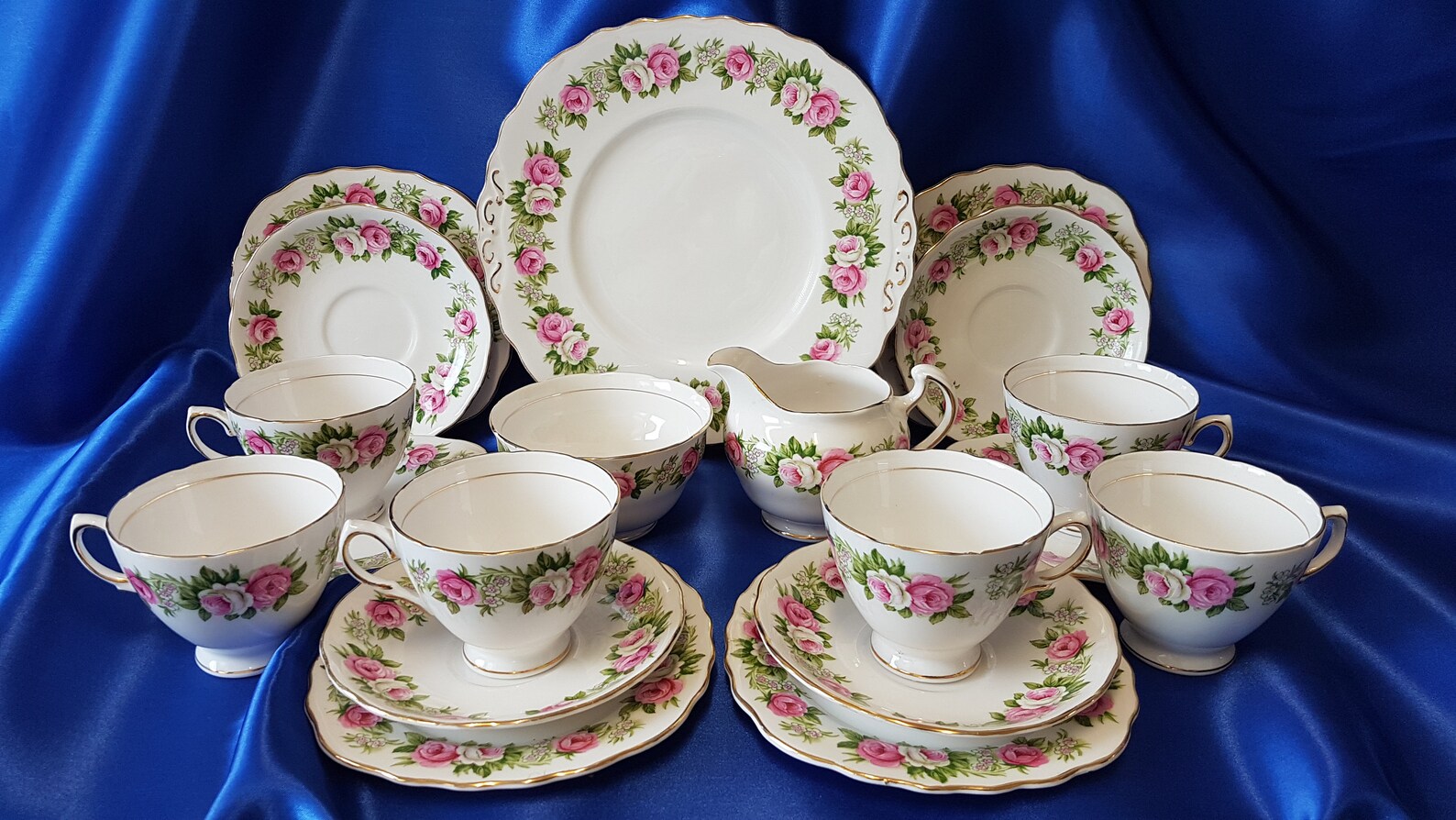 Colclough ridgway Potteries Pink Rose Bone China Tea Set Etsy