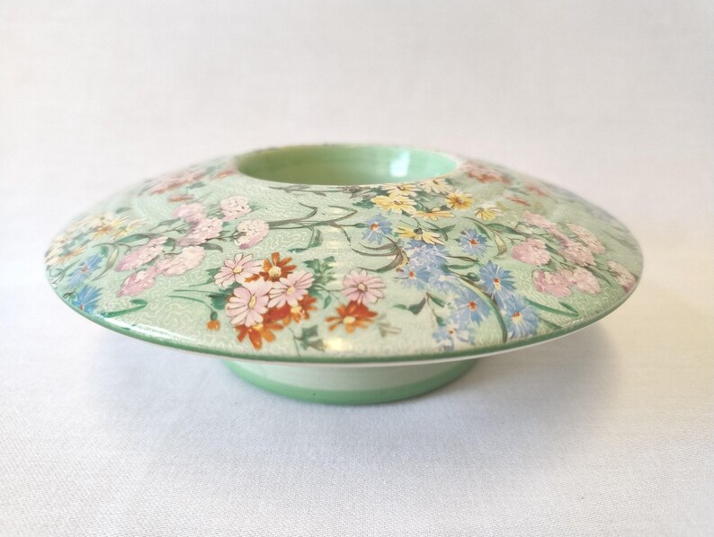 Rare! Shelley Melody Centrepiece. Chintz. Green Line. Pattern 8909. image 4
