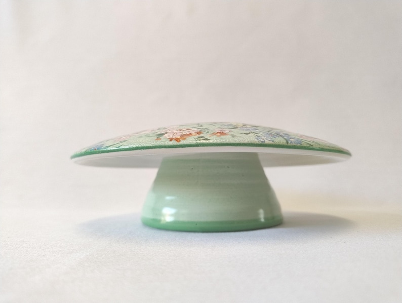 Rare! Shelley Melody Centrepiece. Chintz. Green Line. Pattern 8909. image 5