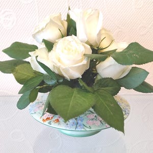 Rare! Shelley Melody Centrepiece. Chintz. Green Line. Pattern 8909. image 10
