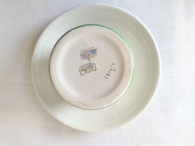 Rare! Shelley Melody Centrepiece. Chintz. Green Line. Pattern 8909. image 8