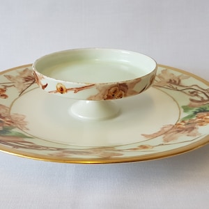 Tressemanes & Vogt (T und V) Antike 2-Tier Servierplatte. Fauburg Montjovis, Limoges, Frankreich