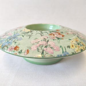 Rare! Shelley Melody Centrepiece. Chintz. Green Line. Pattern 8909. image 3