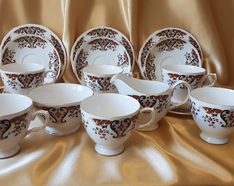 Colclough Royale Bone China Tableware Selection.  Pattern Number 8525.  Stoke-on-Trent, Staffordshire, England.