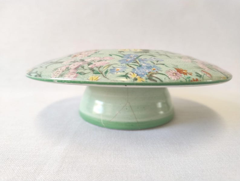 Rare! Shelley Melody Centrepiece. Chintz. Green Line. Pattern 8909. image 7