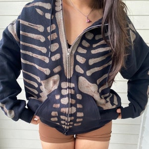 Bleached Skeleton Zip up Hoodie!!