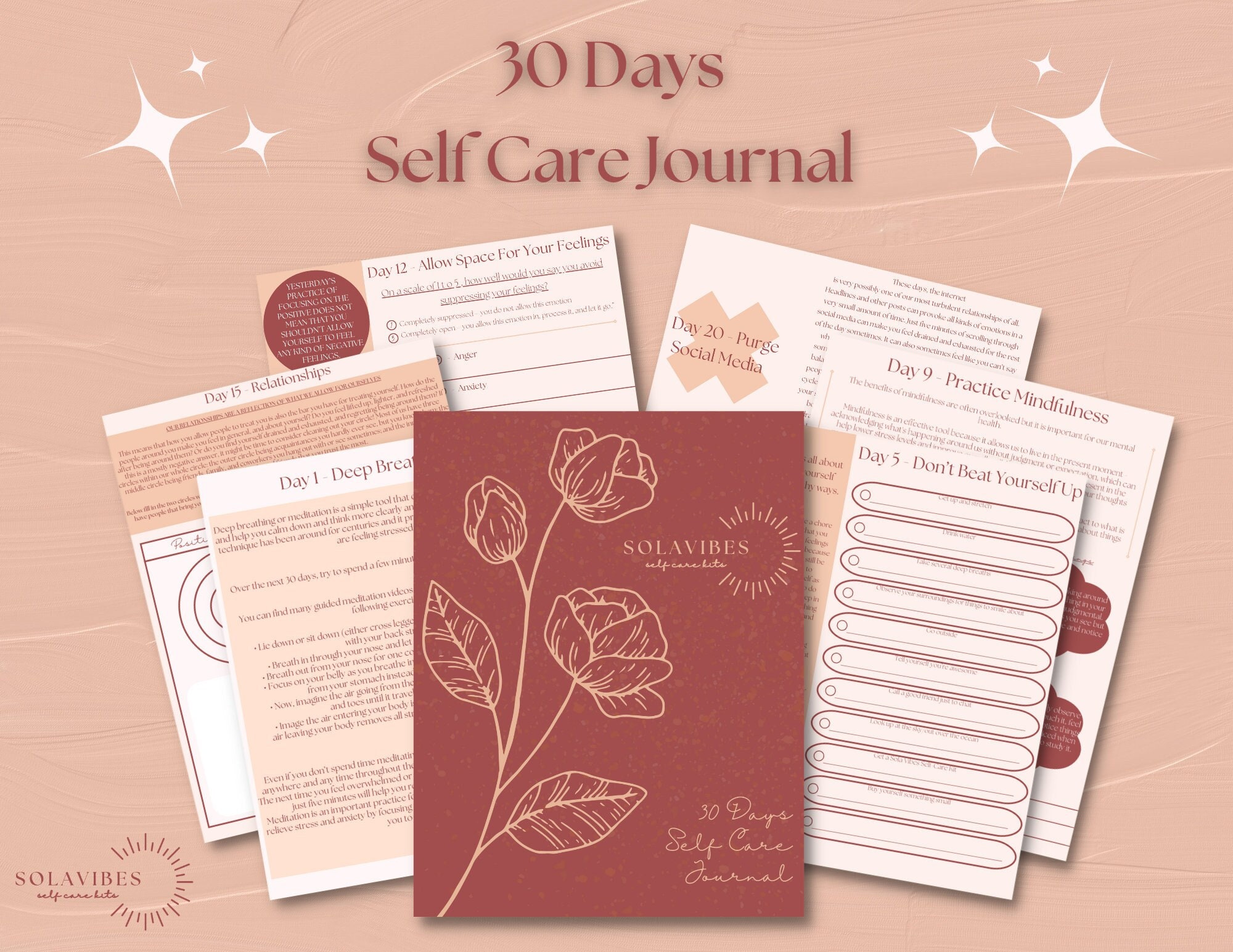 30 Day Self Care Journal - Build Better Stronger Self Care Habits ...