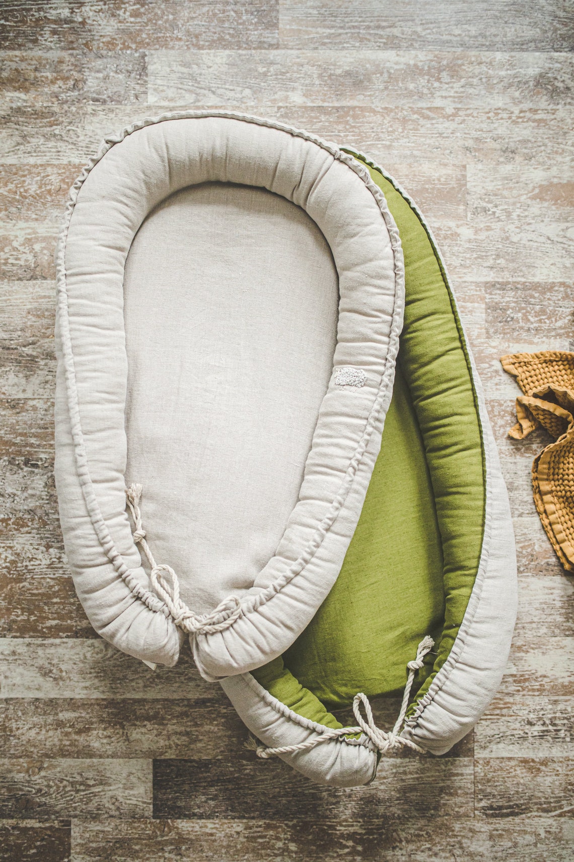 Large baby nest from organic linen Toddler nest up to 2 years Etsy