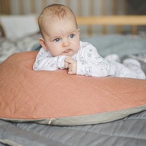 Coussin d'allaitement biologique, coussin d'allaitement en cosse de sarrasin, coussin de soutien naturel pour bébé avec housse